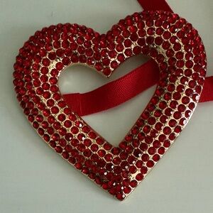 Red Rhinestone Heart Tieks Bow